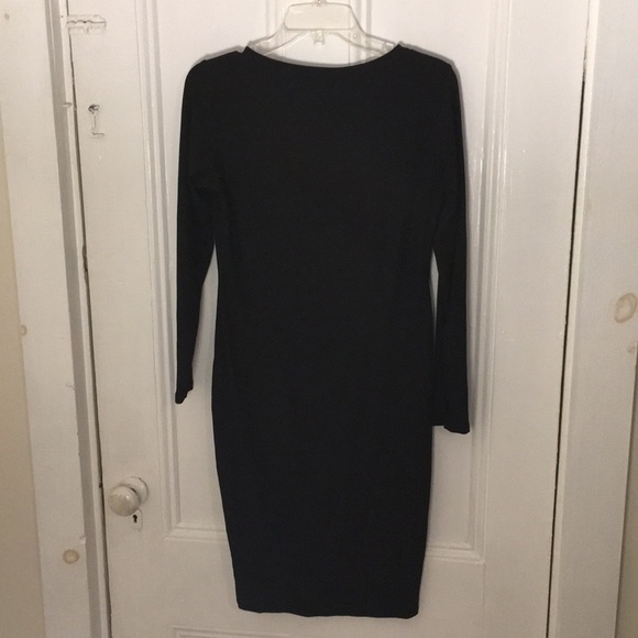 Black with 2 white stripes midi dress - Picture 2 of 2